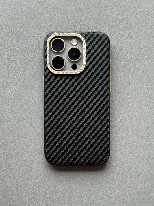 Woven iPhone Full Body Protective Case Aesthetic 3D Woven Grid Plaid Laid Pattern Phone Case Black Stripe